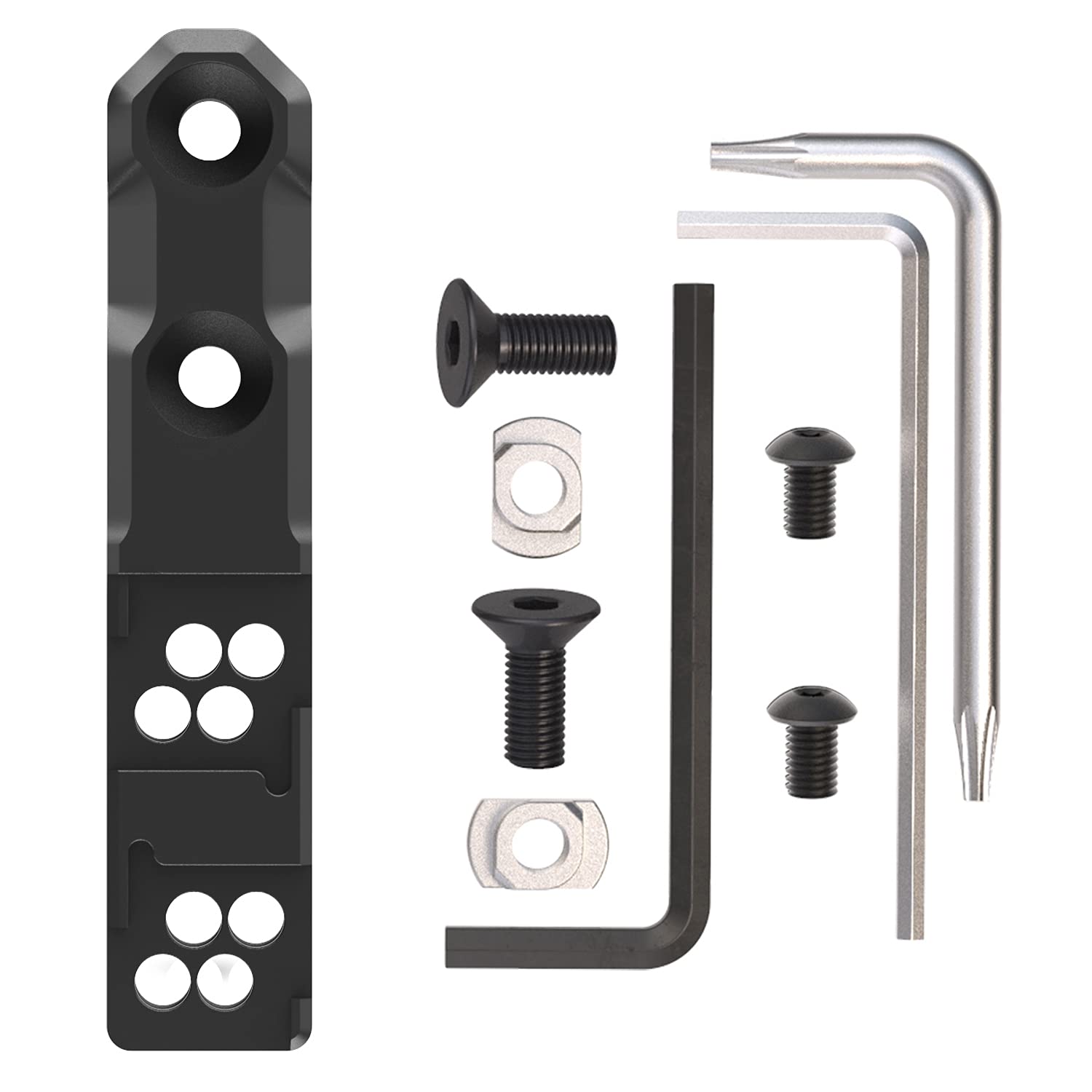 Support D'éclairage Scout Profil Bas Pour Rails M-Lok – Aluminium 6061-T5, Anodisé Noir, 4 Positions – Compatible M300/M600