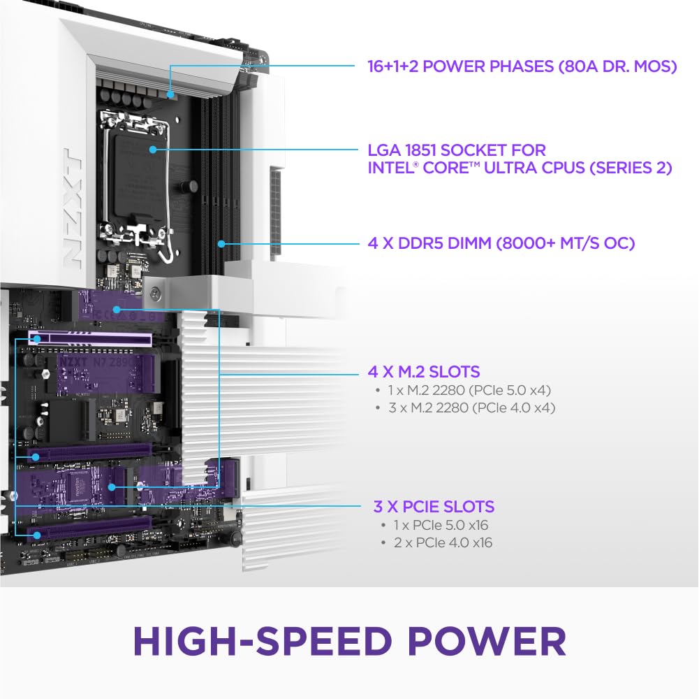 Amazon | NZXT N7 Z890 ATX Gaming Wi-Fi Motherboard White