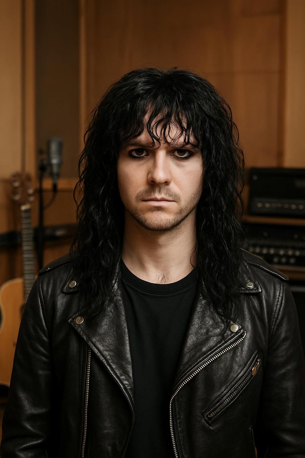 Long Black Mullet Wig 70s 80s Rocker Fluffy Curly Wavy Wig Cosplay Costume Accessories Halloween Women Men - Image 6