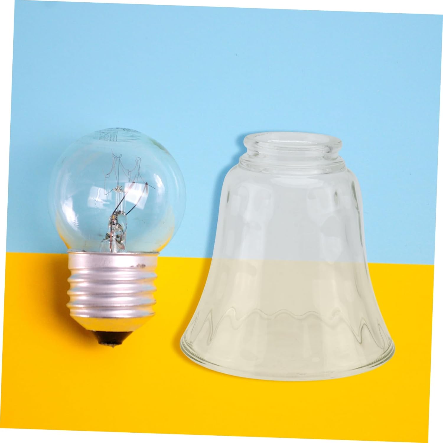 POPETPOP Glass Light Shade for Ceiling Fan Simple Lamp Cover Frosted Finish Creative Lamp Screen for Home Lighting Replacement Shade