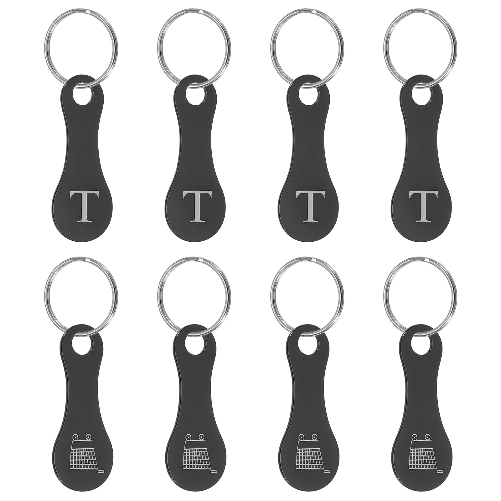 PATIKIL 8 Pcs Stainless Steel Shopping Trolley Token