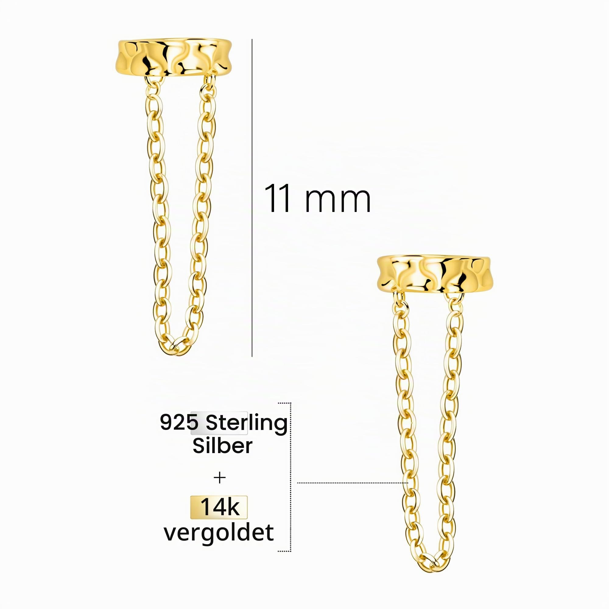 SOFIA MILANI - Damen Ohrringe 925 Silber - Ketten Ear Cuff