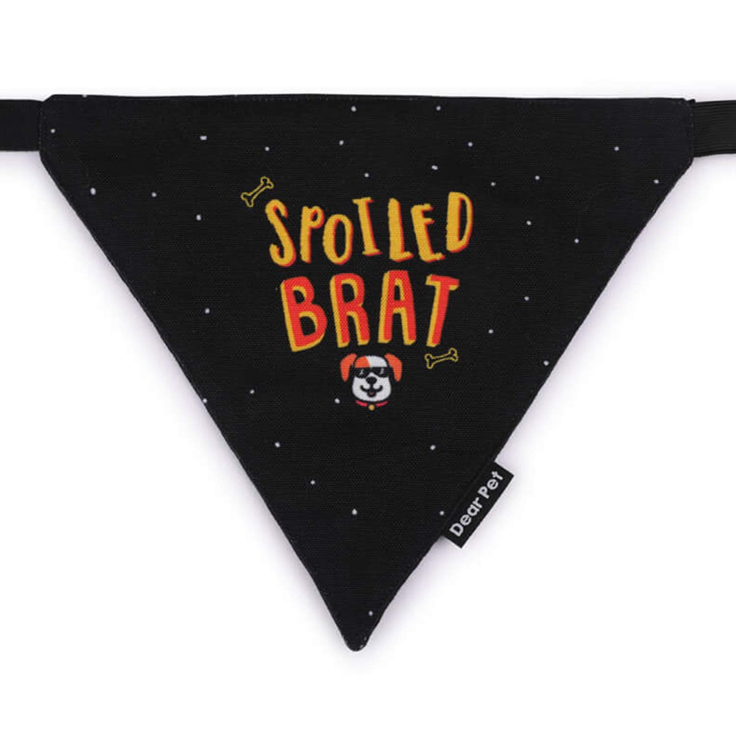 Dear Pet Spoiled Brat Black Medium Dog Bandana