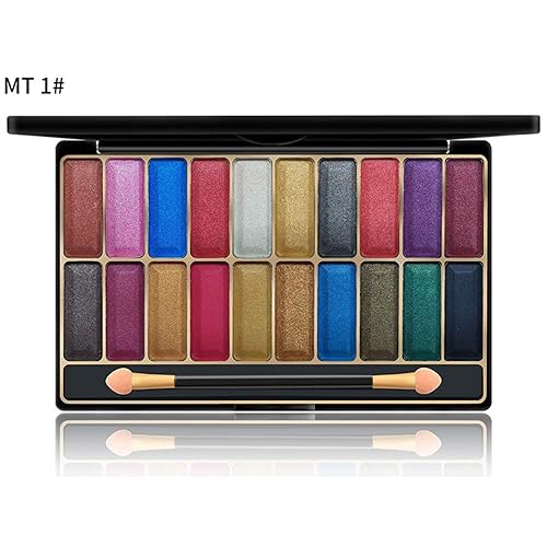 Miniatura 8 de DISAAR Beauty Paleta de sombra de ojos húmedos de 20 colores brillantes con purpurina en polvo de talco dorado 3D, impermeable, tecnología nano