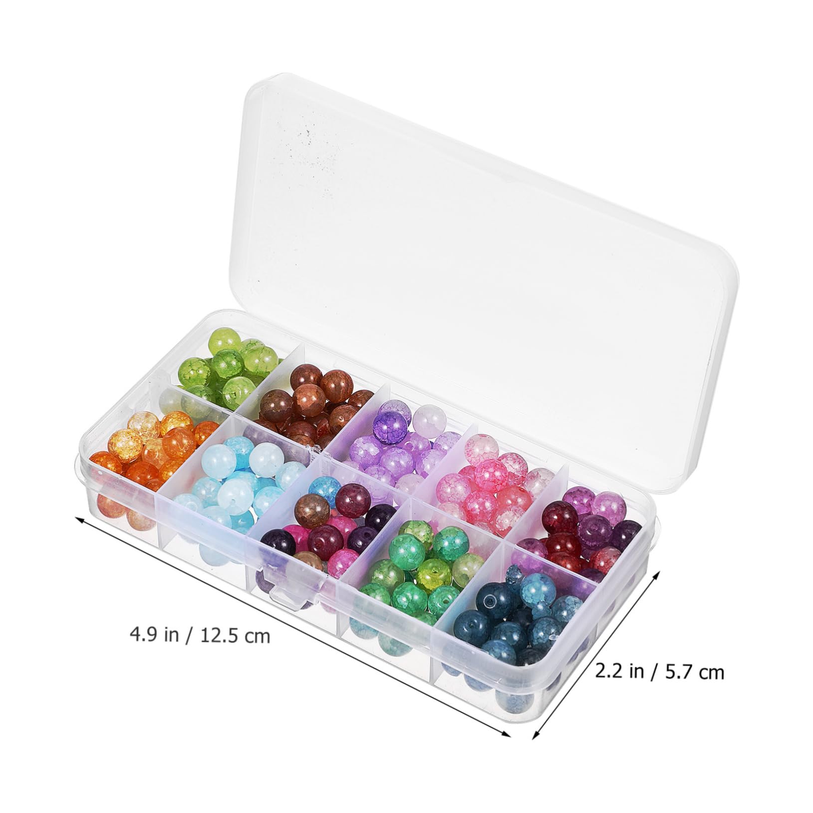 Uonlytech Cuentas de Vidrio Craqueladas 200 Piezas para Manualidades Cuerda Kit para Hacer Pulseras y Collares Joyería Accesorios de Bricolaje