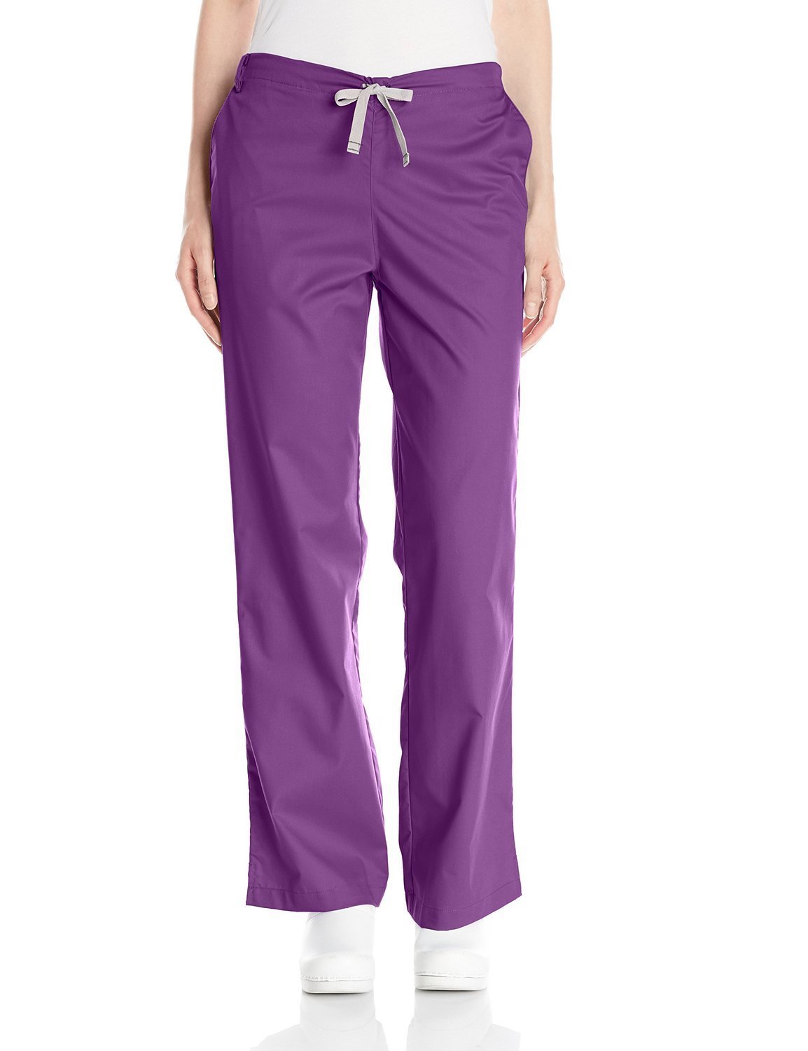 WonderWink Women's Petite Wonderwork Flare Leg Scrub Pant, Eggplant, Large/Petite