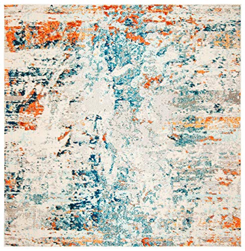 Tapete cuadrado 5' x 5' Cream/Orange SAFAVIEH miniatura 3