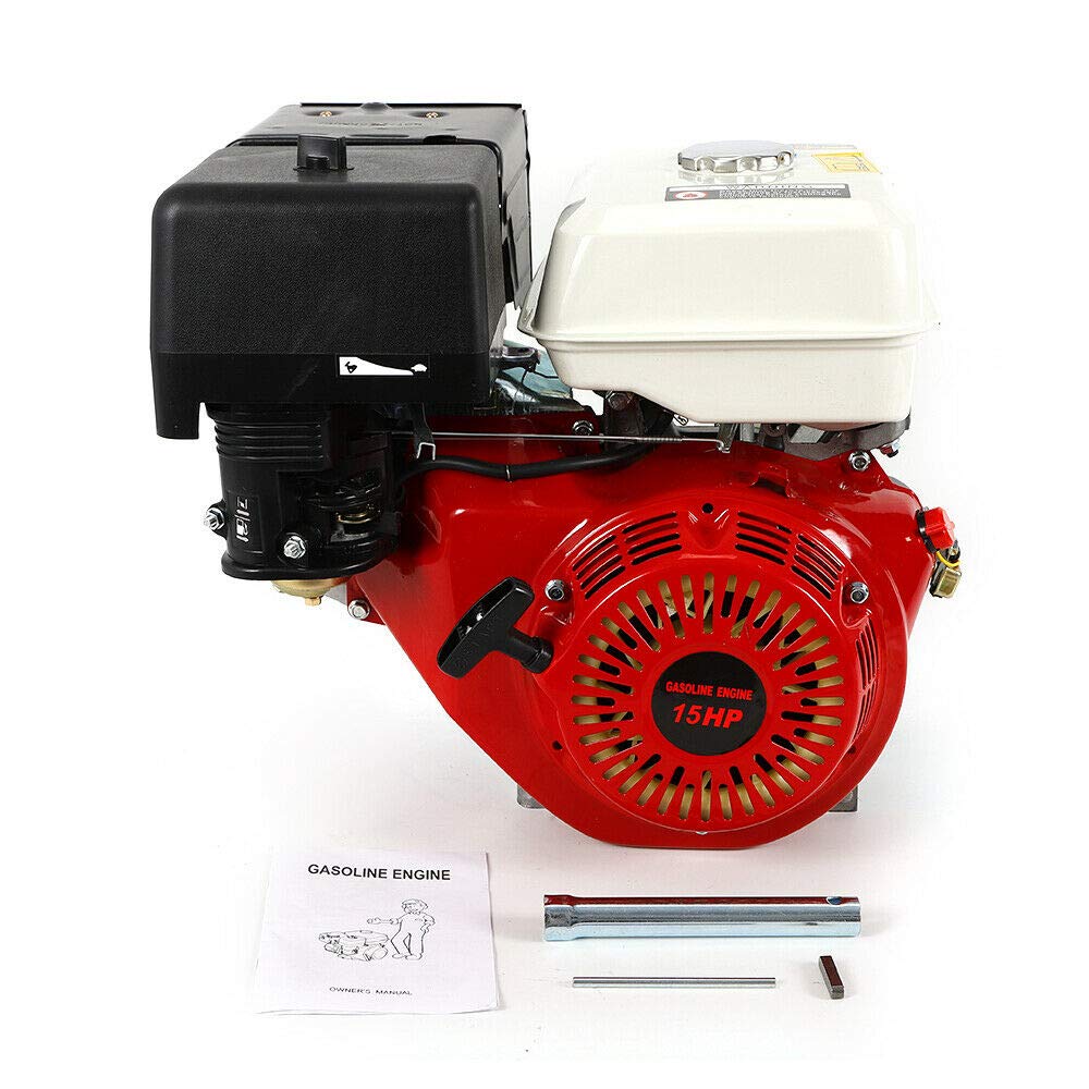 9KW Motor Gasolina, 15 CV 4 tiempos Refrigeración Carburador, 3600 RPM (Rojo)