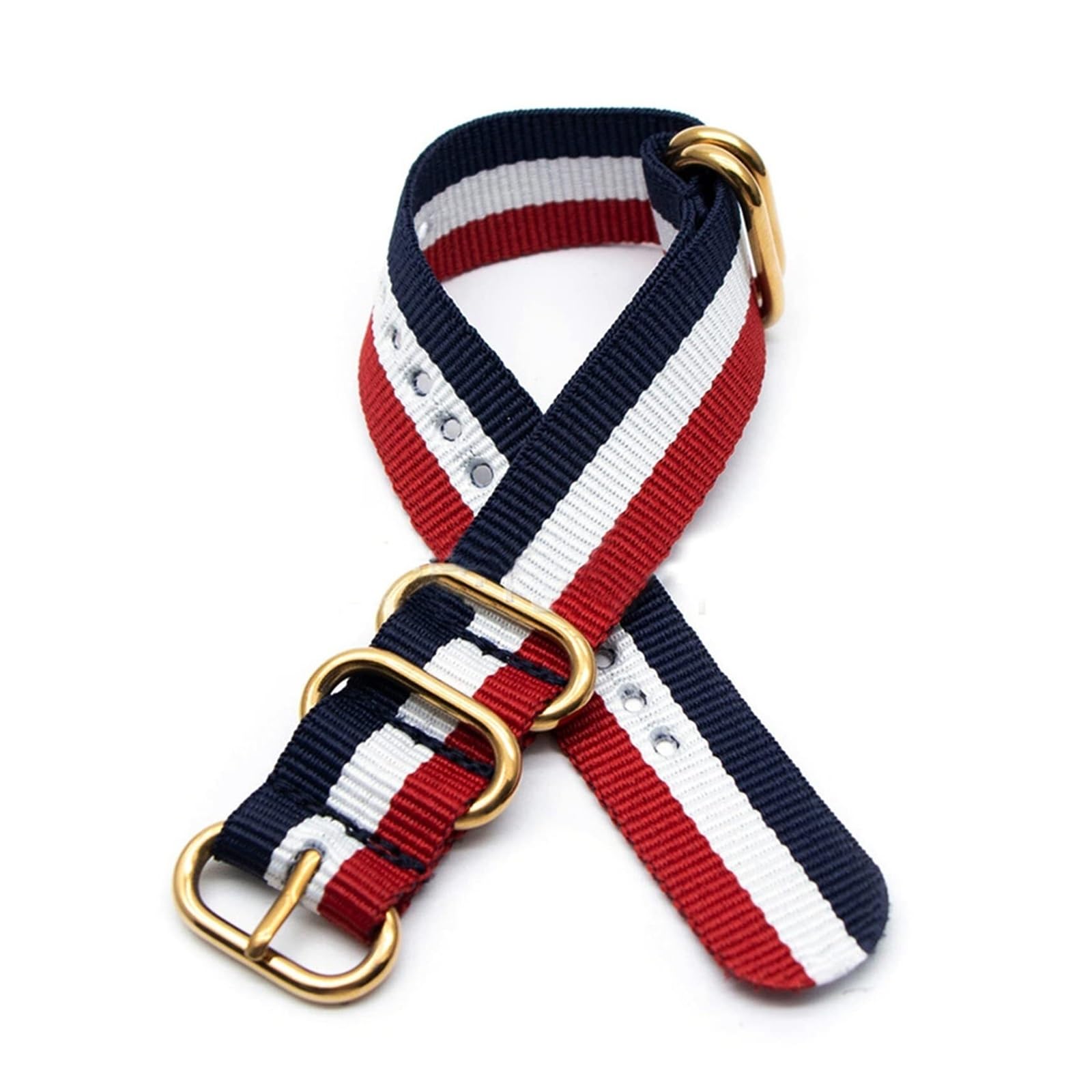 Bracelet de montre en nylon 18-24 mm avec boucle dorée pour le quotidien et le sport