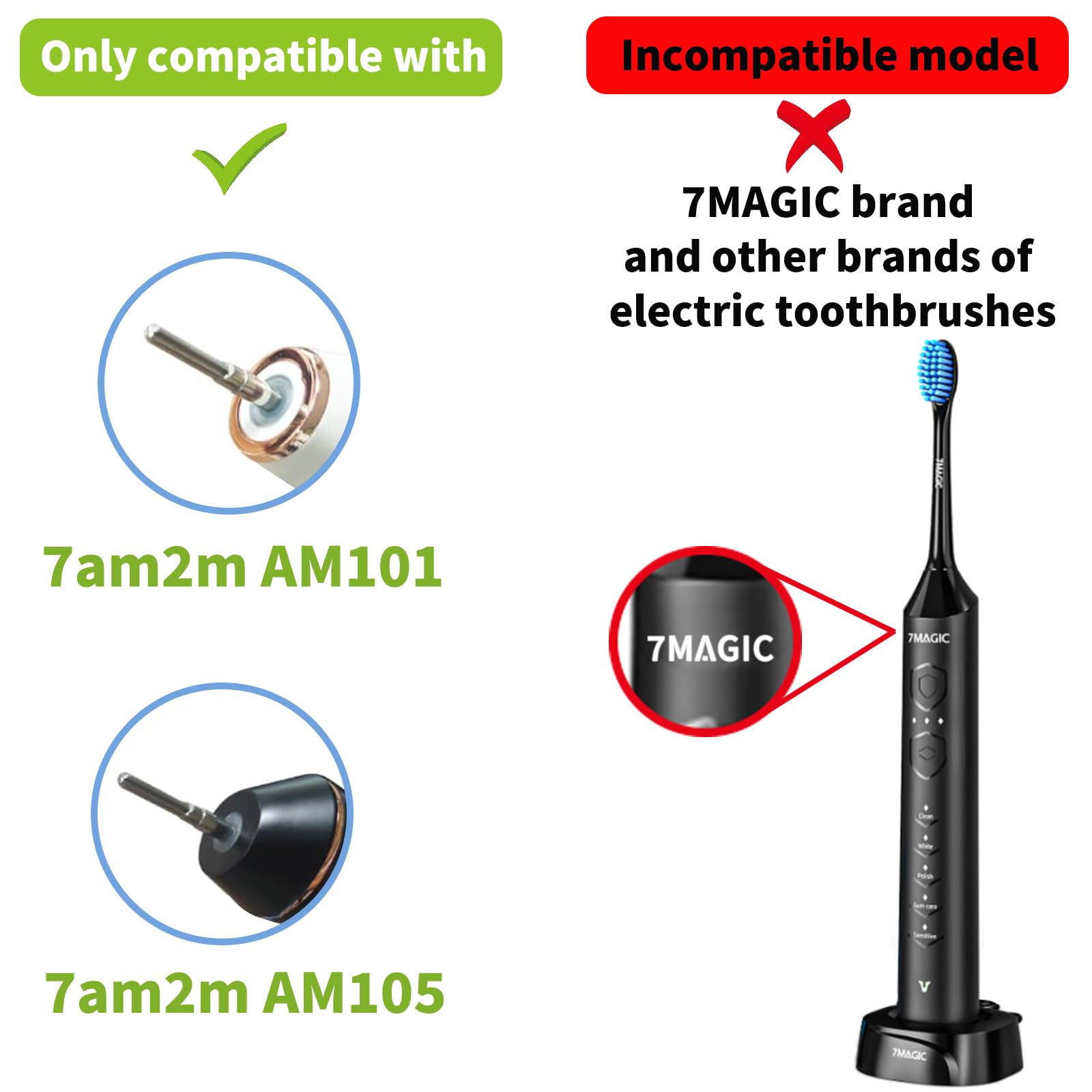 Amazon.co.jp: 7AM2M AM101/AM105 対応 電動歯ブラシ 替えブラシ