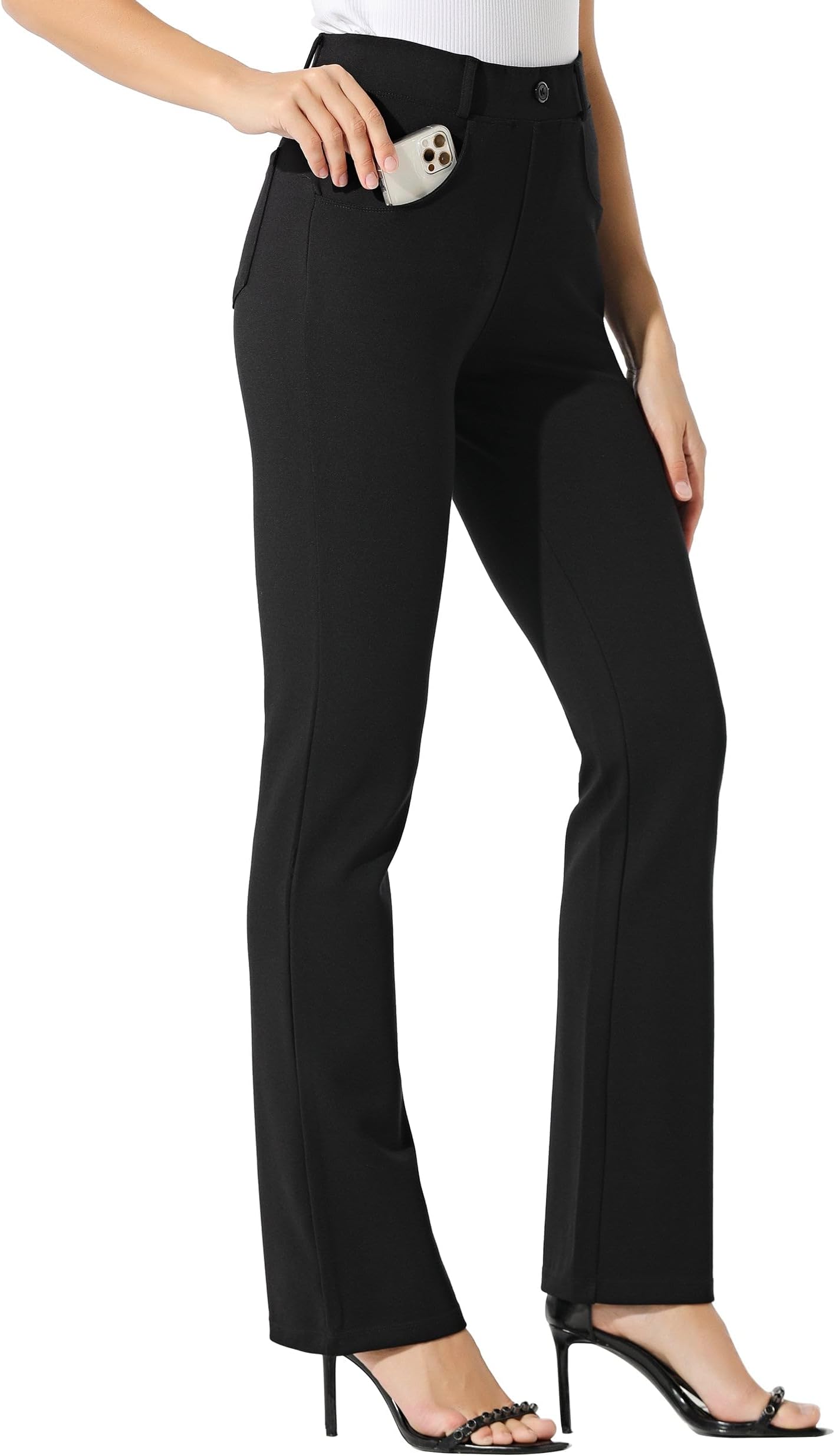 Willit Women's Yoga Dress Pants Bootcut Work Slacks Pants Stretch Office Casual Pants Petite/Regular 4 Pockets 29"/31"