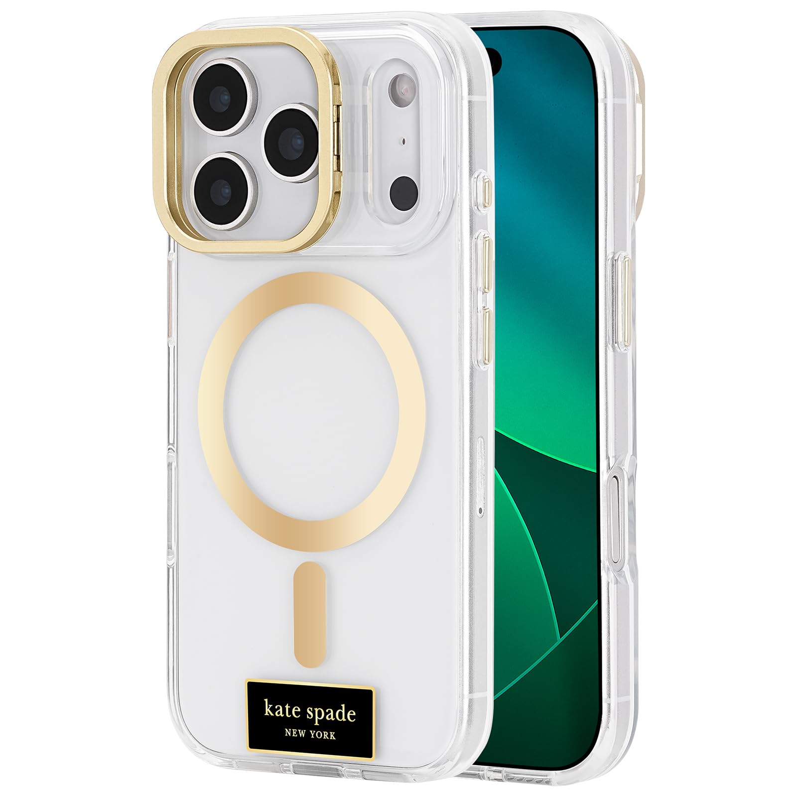Kate Spade New York iPhone 17 Pro Case with Camera Stand - Compatible with MagSafe - Designer Phone Case - Icon Clear