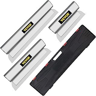 VEVOR Juego de cuchillas para paneles de yeso, cuchillas de 10 + 16 pulgadas + 24 pulgadas, cuchillo europeo de construcción de acero inoxidable, perfil de hoja de aluminio espátula de derribo para