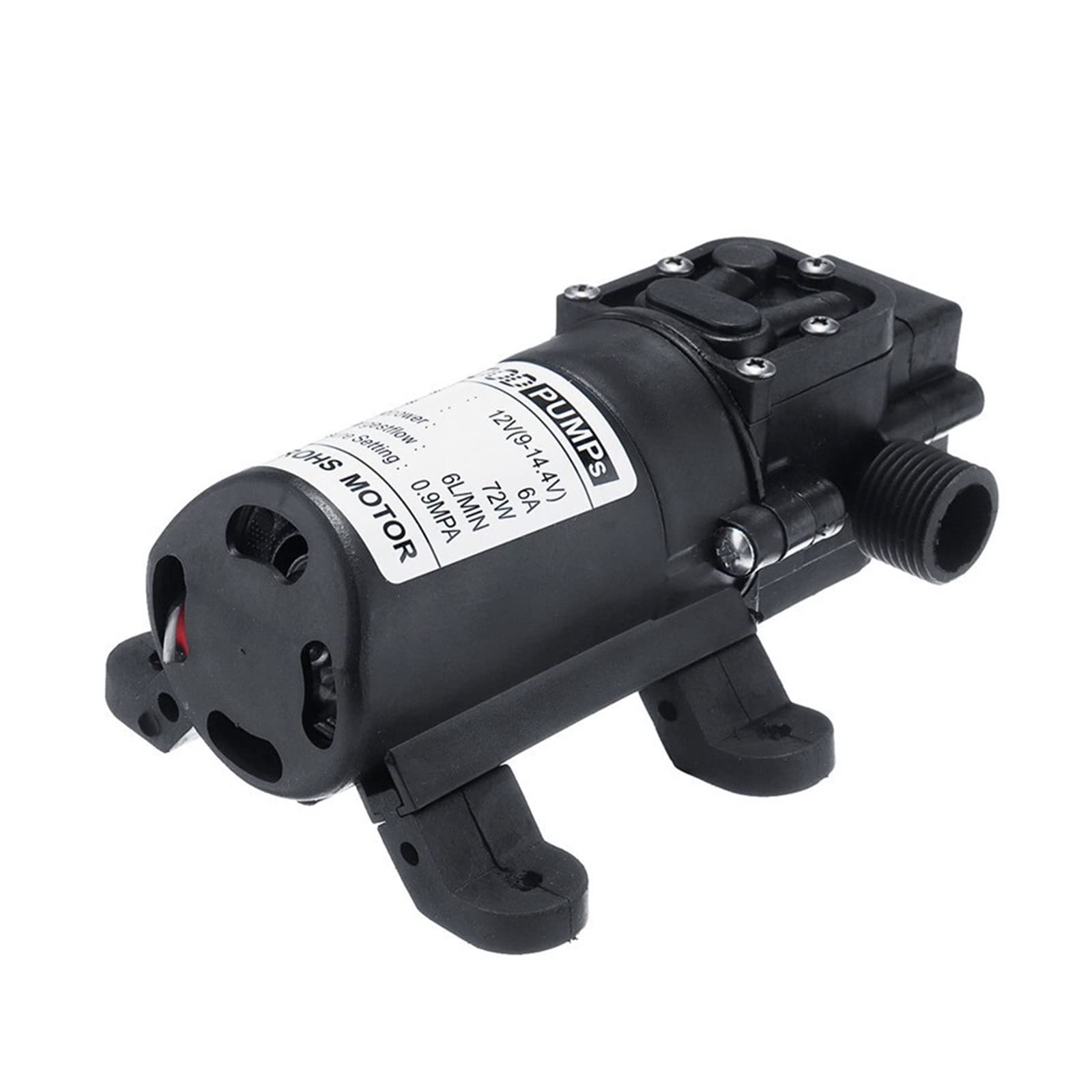 Pigene Reflux Small Submersible Pump Adjustable Electric Water Pump 12V 130Psi 6L/Min Black Micro Diaphragm Water Pump High Pressure 12V (Color : )