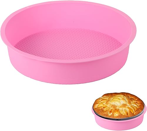 Protector de silicona para cacerola de queso, protector de baño de agua para sartén redonda de 9/9.5 pulgadas, accesorios (rosa)