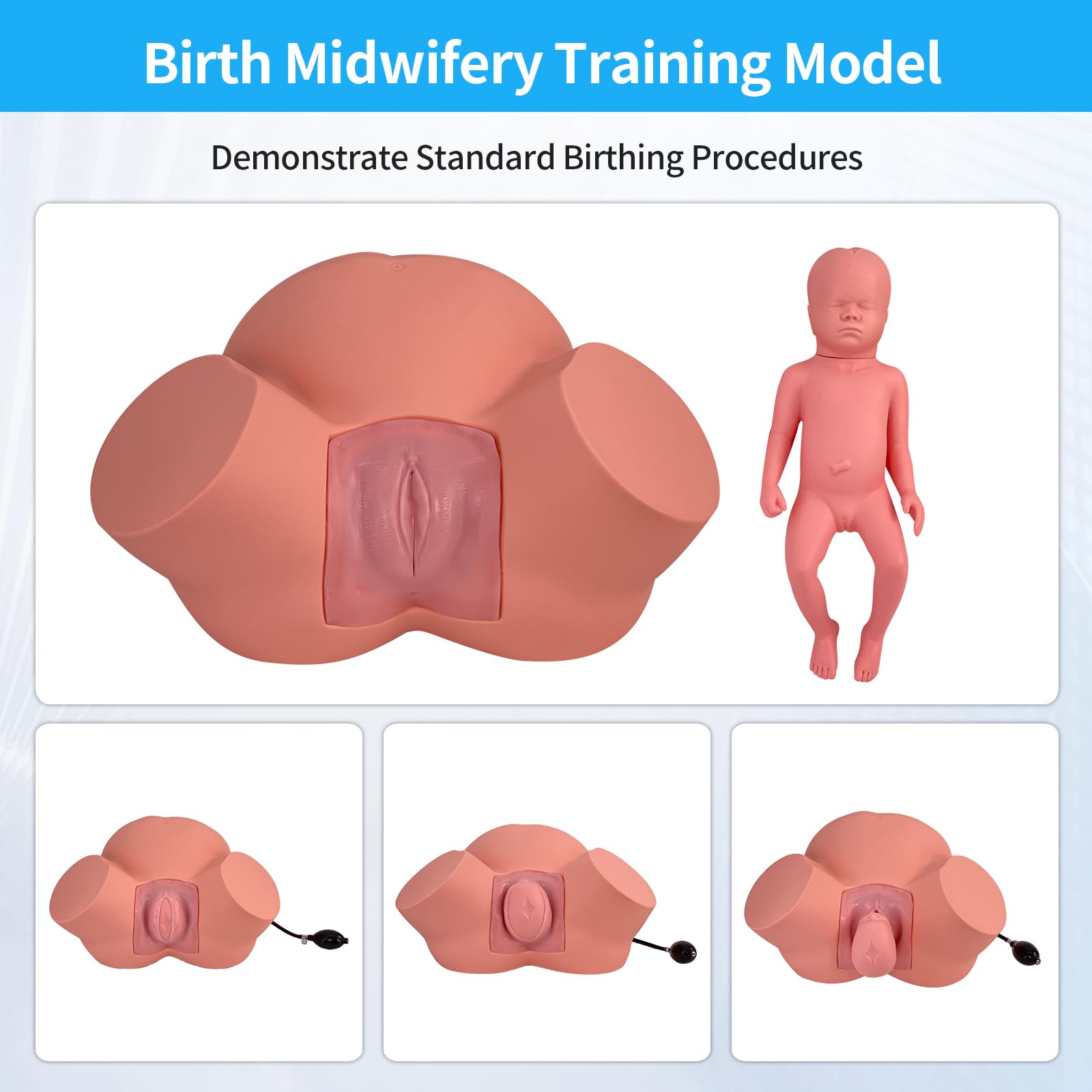 Manichino simulatore di parto per addestramento medico, modello femminile avanzato per l'educazione ostetrica, strumento standard per gli operatori sanitari