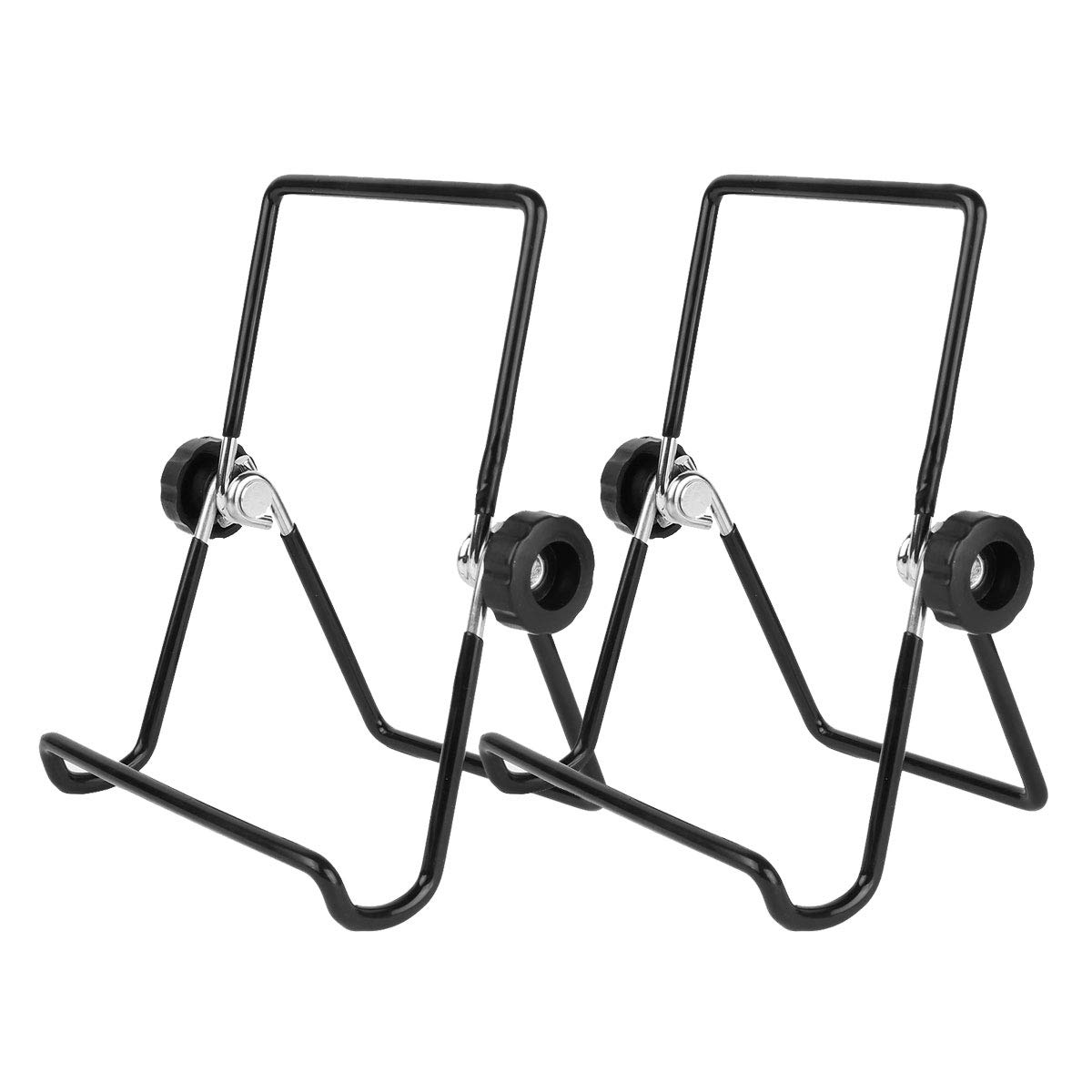 dPois 2 Pack Stainless Steel Sprouting Jar Stand Foldable Non-slip Scaffolds for Mason Jar Phone iPad Tablet Black