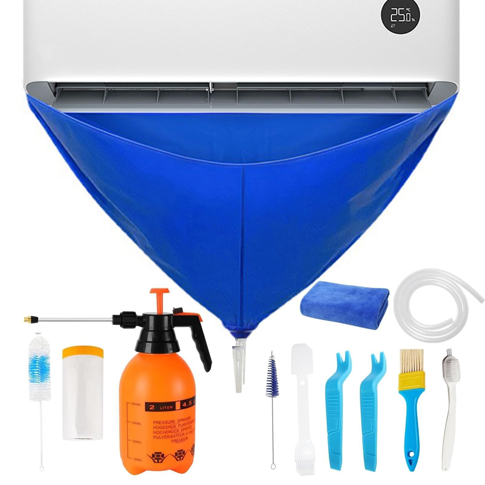 Kit Pulizia Condizionatore Copricondizionatore Impermeabile | 1 Set Kit Di Pulizia Mini Split Condizionatore Riutilizzabile Per Uomo Donna Casa Interno Esterno Soggiorno Camera E Adatto