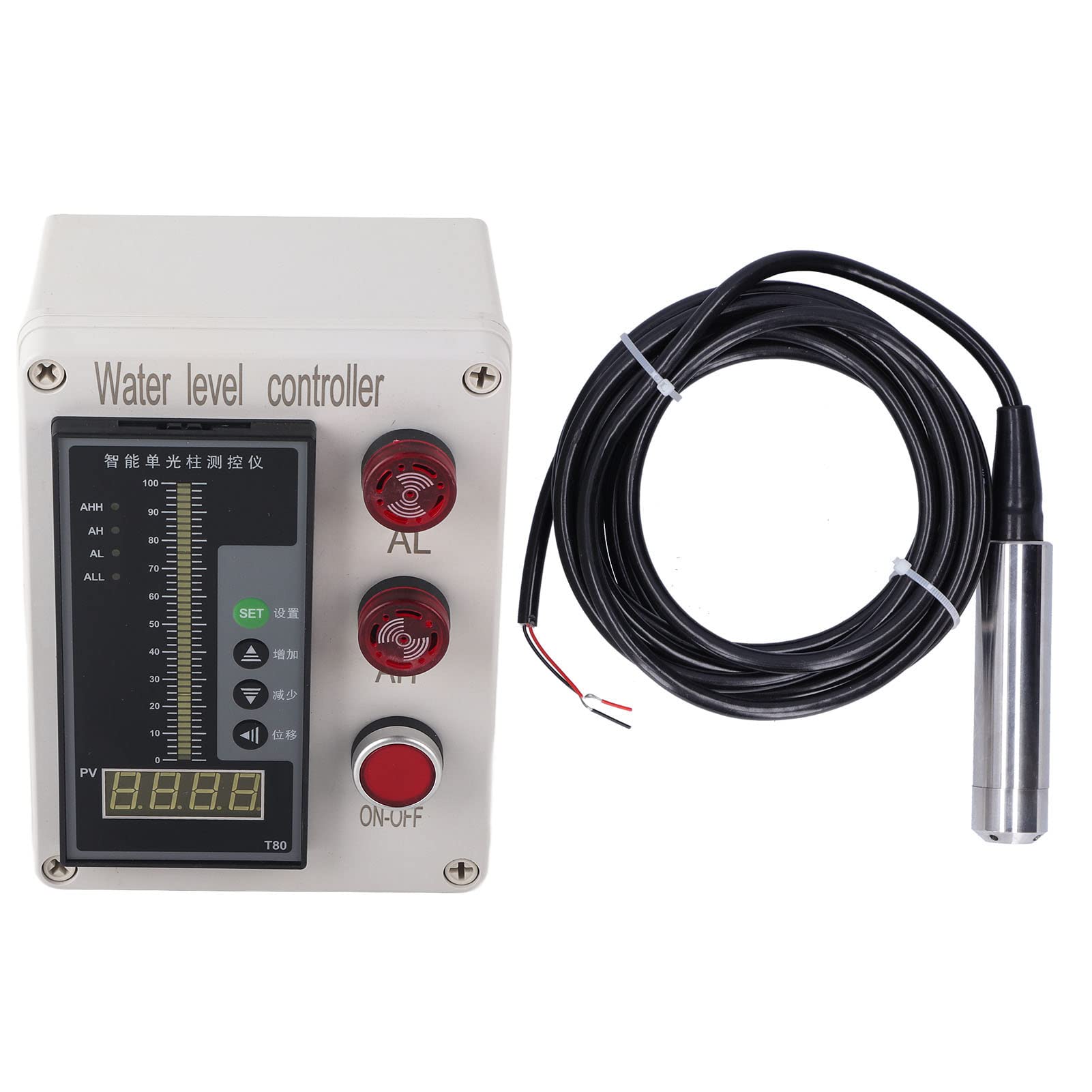 Tanque indicador de nivel de agua, AC 200V 0-300M ±0.5% F.S Instrumento controlador de nivel de líquido con alarma
