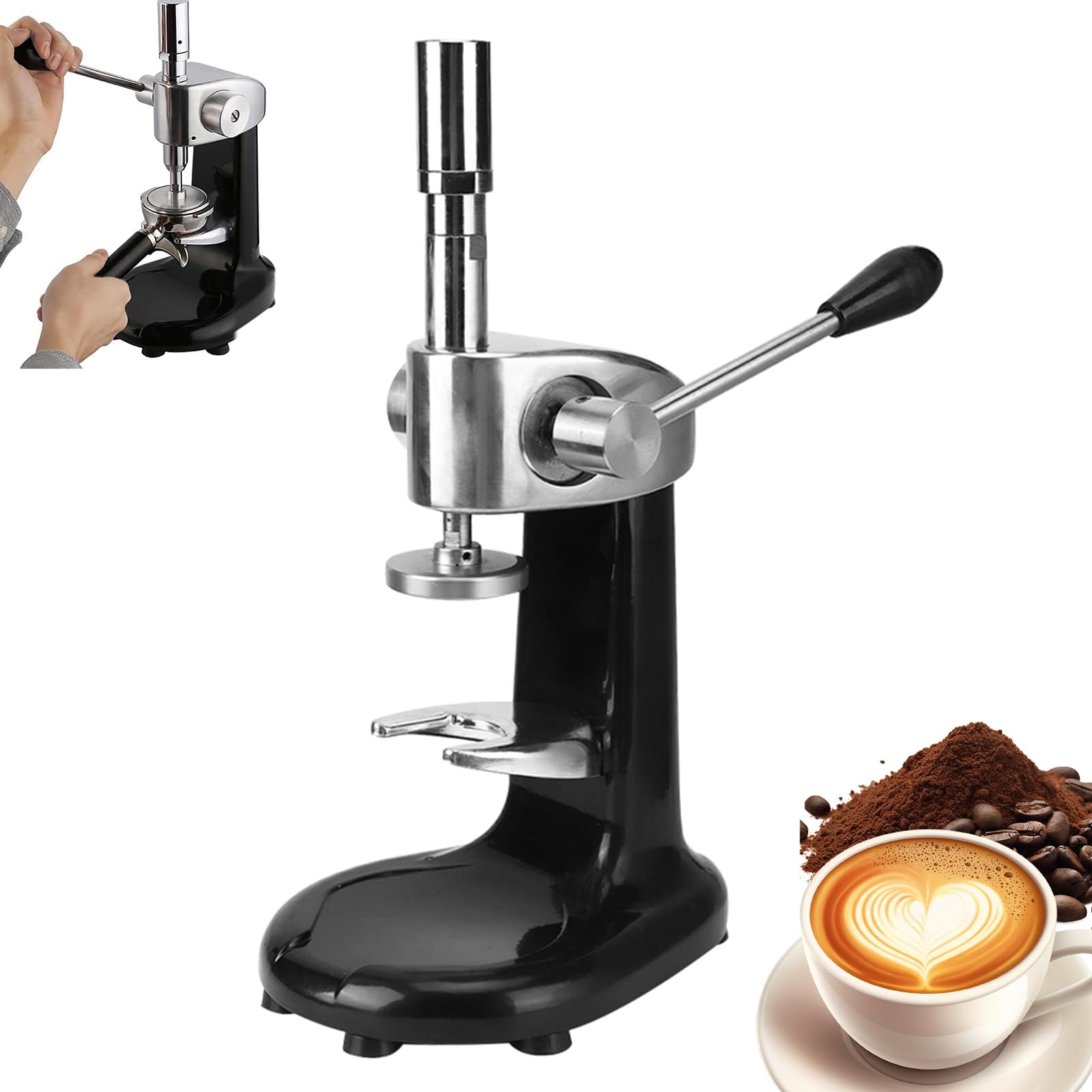 Prensador Para Café Espresso De 58 Mm, Herramienta Manual Para Compactar | Prensador Manual para Café que Garantiza una Compactación Uniforme del Café en Acero Inoxidable, Diseño Desmontable para Uso
