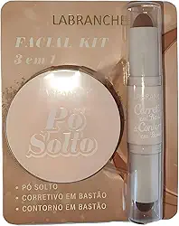 Kit 3 Em 1 Pó Solto Contorno E Corretivo Cor 03 Acabamento Natural Matte Longa Duração