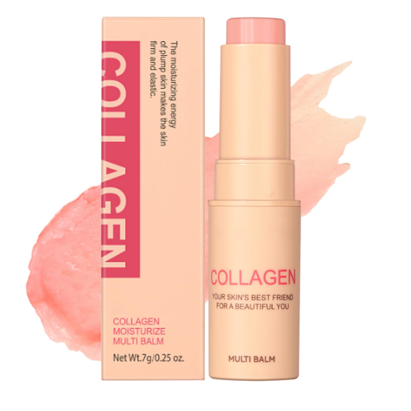 Multi Balm Stick for Face & Lip, Collagen Stick for Anti Wrinkles Hydrating and Moisturizing Collagen Wand Stick for Women and Girls
