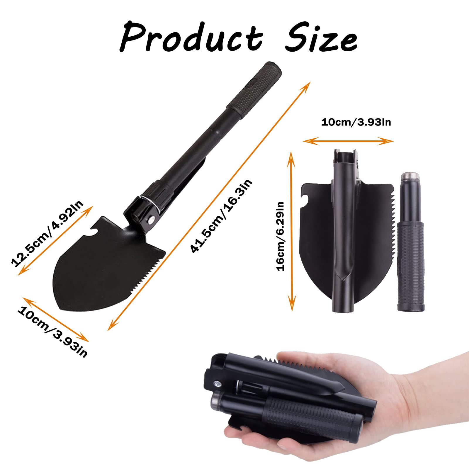 Pelle Multifonction, Pelle Pliante Multifonctionnelle pour Couper Branches Camping Survie Randonnée et Jardinage la Chasse l'expédition