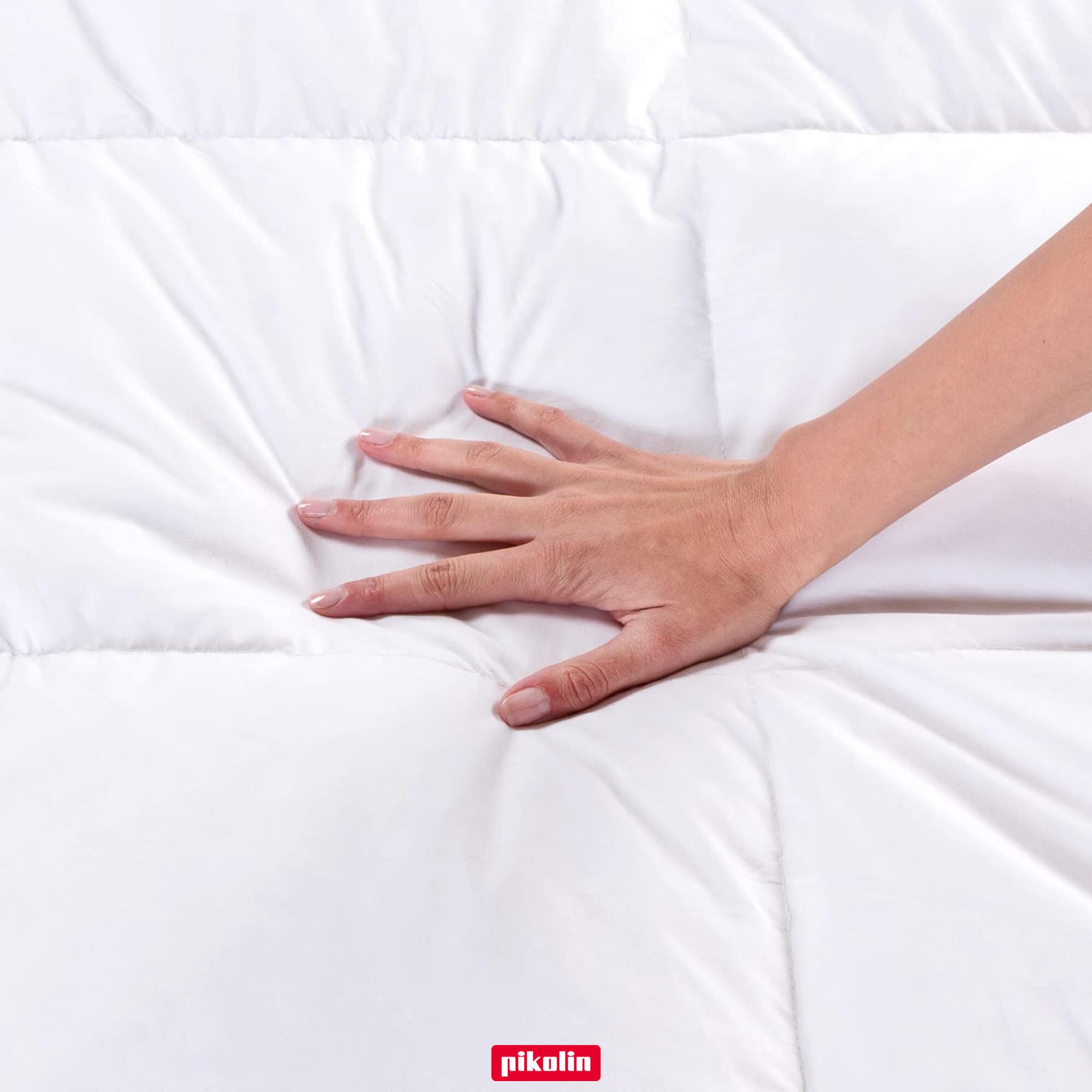 Classic Blanc - Topper / sovramaterasso extra morbido in piumino d'oca, cotone, 180 x 190/200 cm, letto da 180