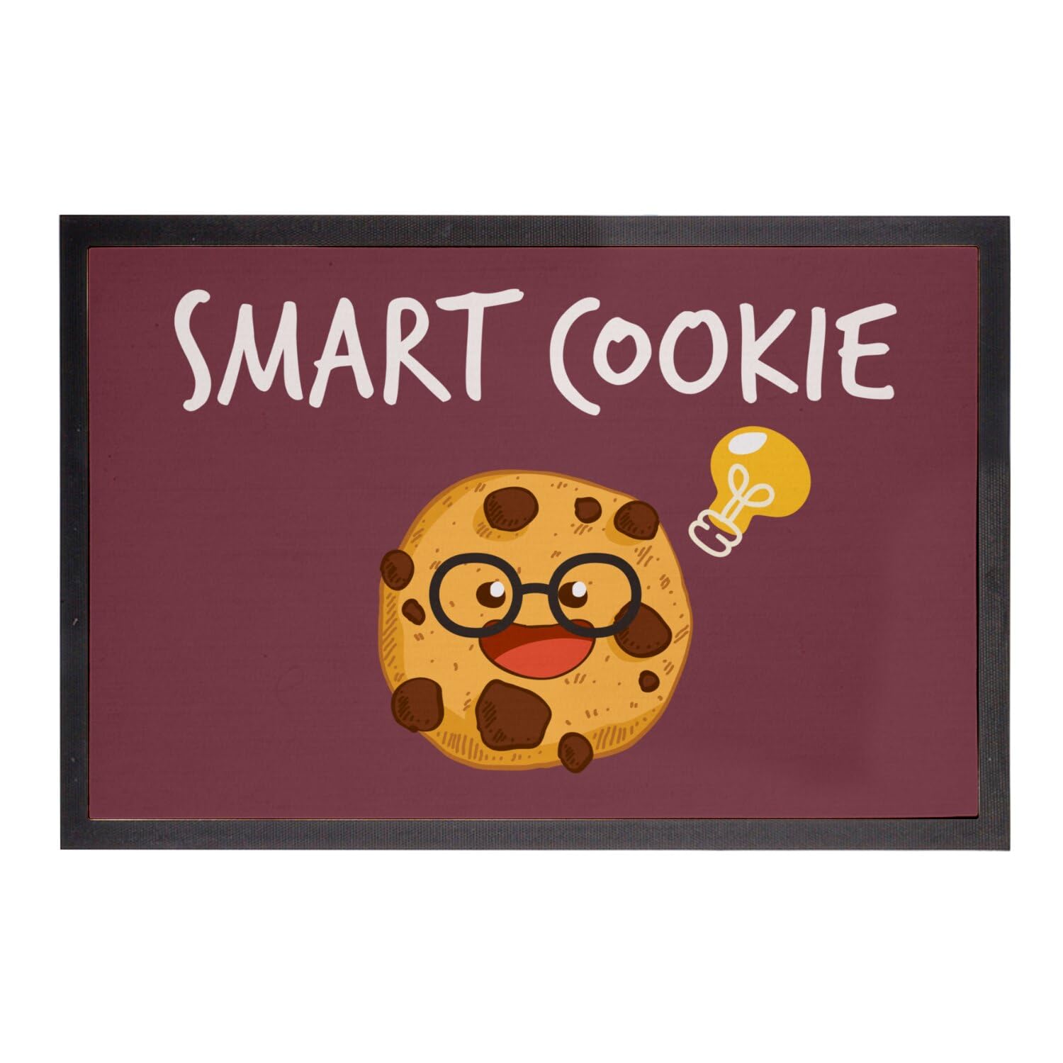 Paillasson rouge 75x50cm tapis entrée jeux de mots nourriture Smart Cookie
