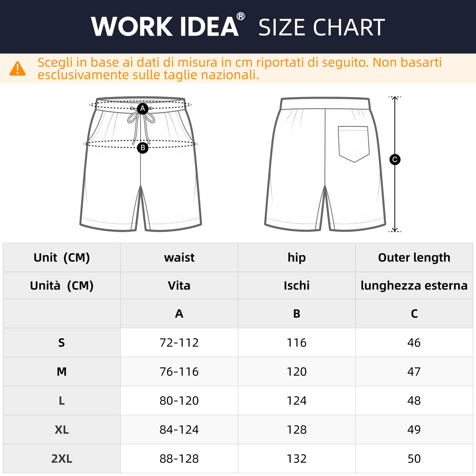 WORK IDEA Costume da bagno da uomo ad asciugatura rapida, con stampa, in 100% poliestere, estivo, da spiaggia
