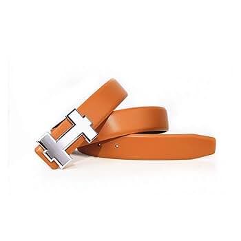 オレンジ レザー ベルト 装飾バックル 61skLuExajL._SY350_QL65_.jpg