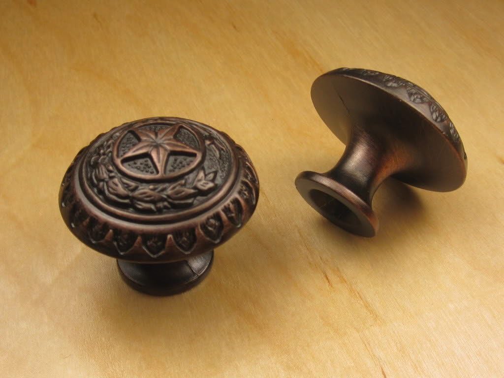 Lone Star Knob Venetian Bronze Texas Texans Handle Kitchen 6 Pack