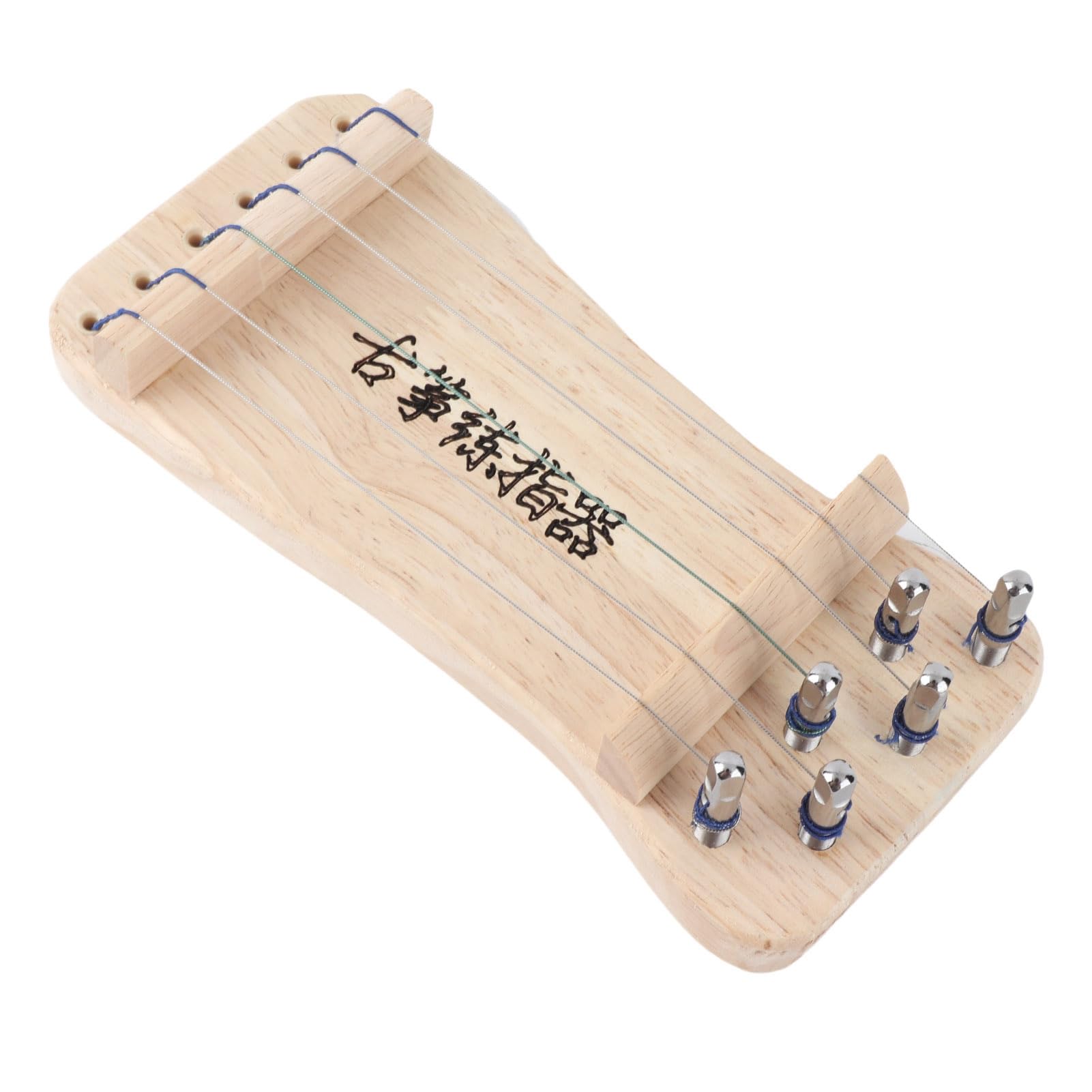 6 Strings Guzheng Finger Trainer Mini Guzheng Training Tool Musical Instrument Solid Wood Wooden Mini Guzheng Beginners Fingering Practice Tool 8.3x3.7in - Image 2