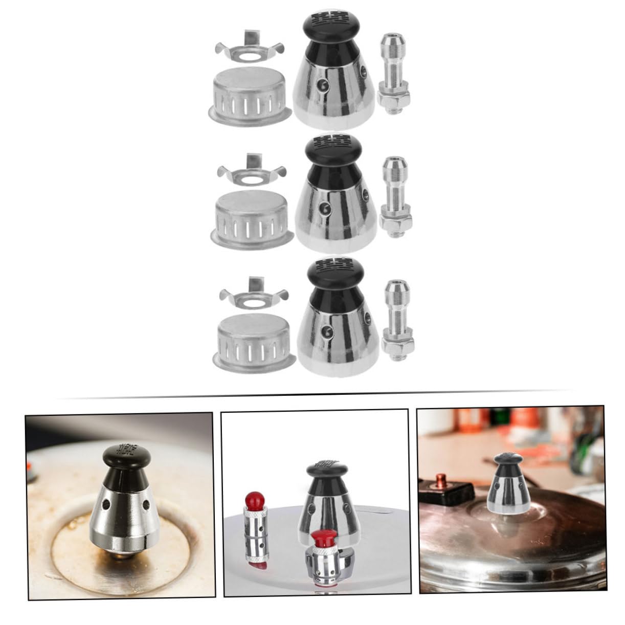 Alipis 15 Ensembles Agrafe Cordon d'alimentation masquage Prise autocuiseur Pressure Cooker Accessoires Valve Jigger de Rechange soupapes de Remplacement de décharge Alliage d'aluminium