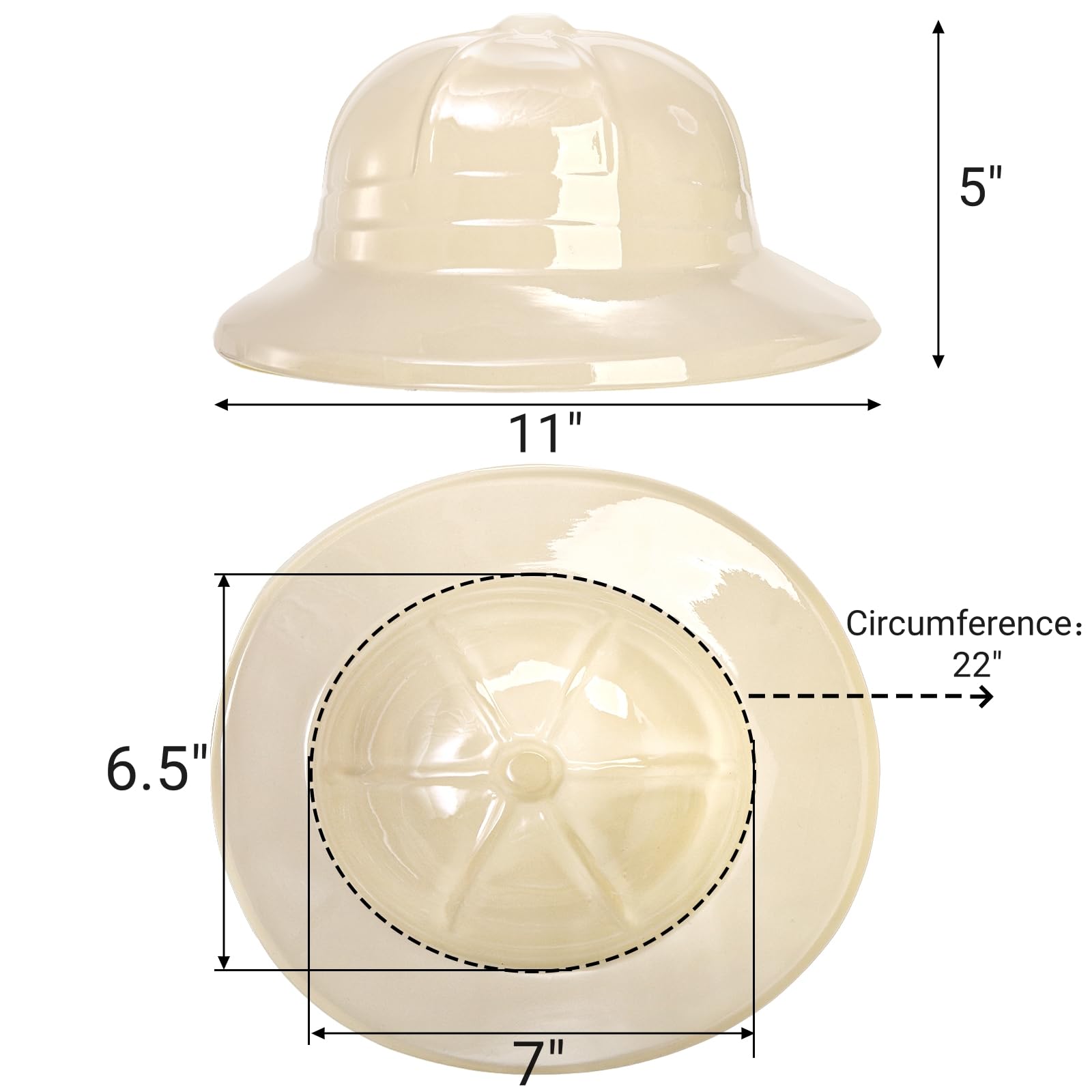 24 Packs Safari Party Hats, Plastic Jungle Theme Helmet for Kids, Animals Explorer Dress Up Pith, Adventure Themed Party Costume for Halloween Christmas Birthday