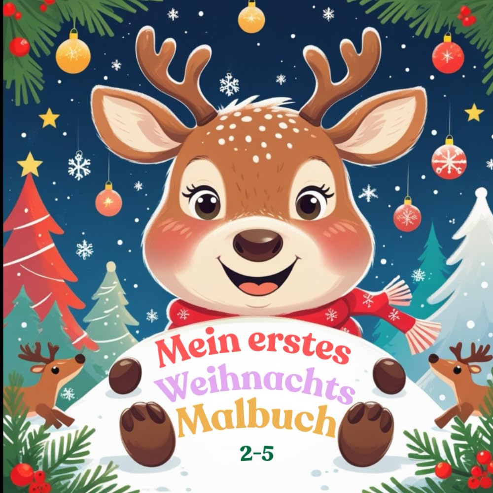 Mein erstes Weihnachts- Malbuch: für Kinder von 2-5 Jahren