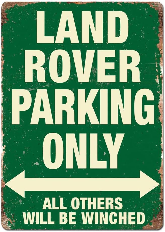 NNHG Tin Sign 8x12 inches Land Rover Parking Green Metal Wall Sign