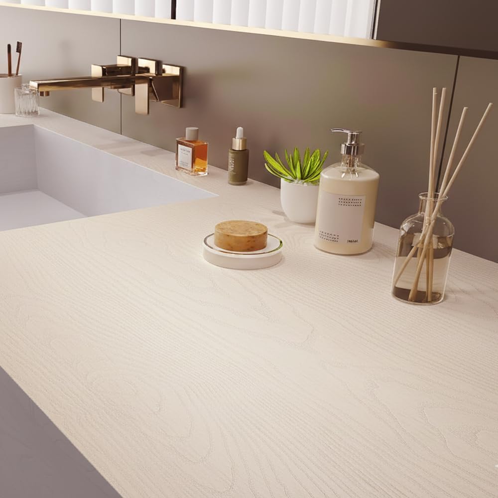ROSEROSA Peel and Stick Premium Faux Wood Architectural Film Self-Adhesive Vinyl Film Wallpaper Door Wrap Counter Top Border Mirror Molding Trim PW130