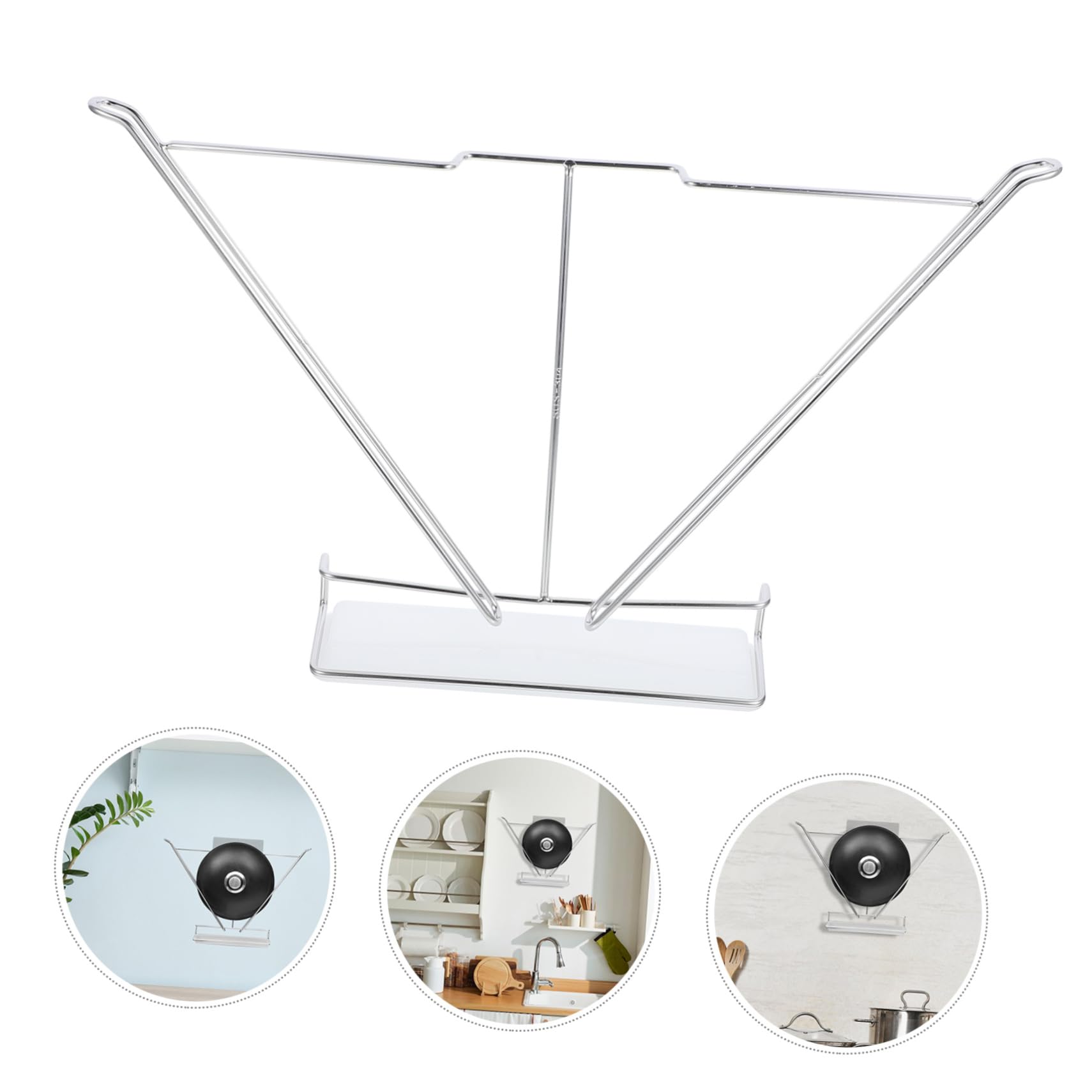 IMIKEYA Porta Coperchi da Parete in Acciaio Inox 304 Argento per Cucina