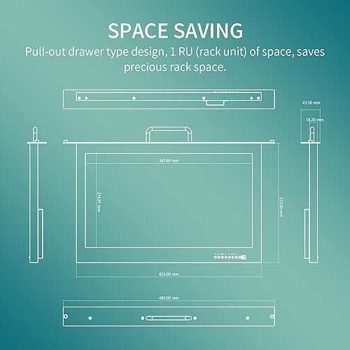Miniatura 5 de SEETEC SC173-HSD 1RU Extraer 17.3 Pulgadas Montaje en Rack Producción Broadcast Monitor con 3G SDI HDMI DVI YPbPr 1920x1080 Full HD