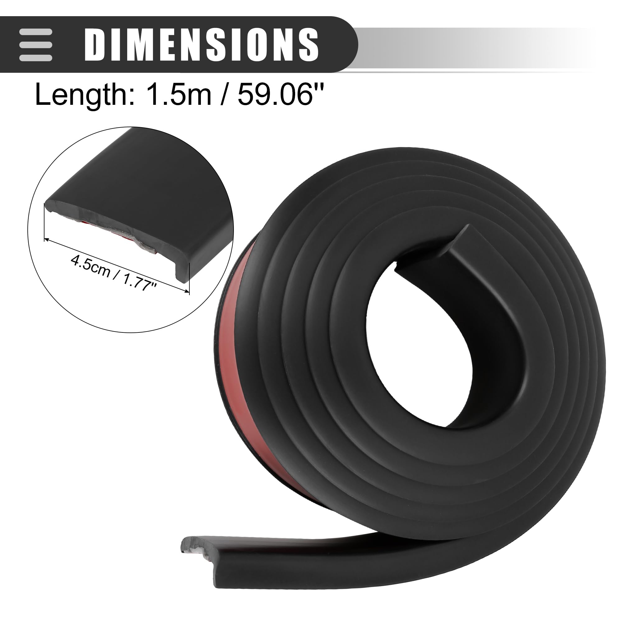 Motoforti 2pcs Car Wheel Mudguard Strip - 4.5cm X 1.5m Carbon Fiber Pattern Trim Protector - View #3