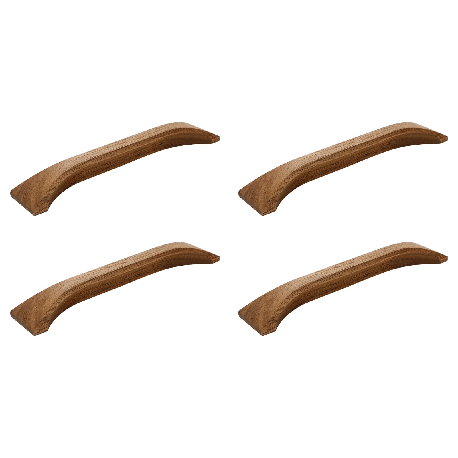 Bitray Walnut Wood Finger Pulls Handles 5-inch Hole Distance Drawer Solid Pulls -4pcs