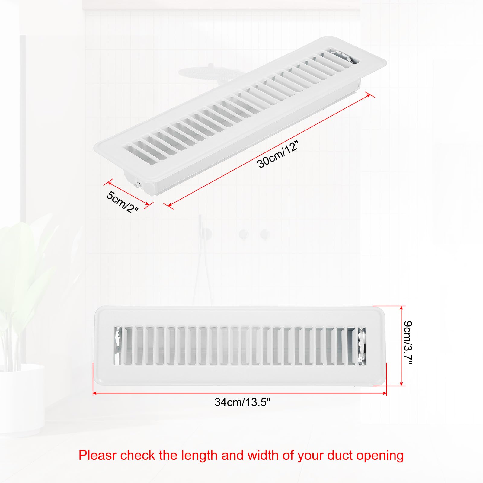 PATIKIL 12 x 2 Inch Floor Register - Image 2