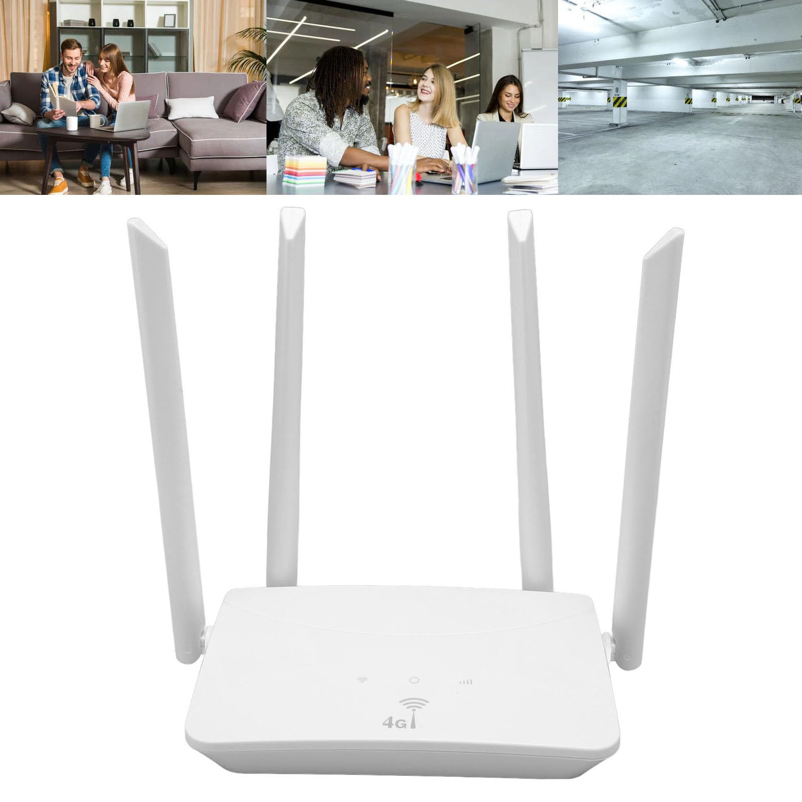 Router WiFi Sbloccato, Modem Router 4G LTE con Slot per Scheda SIM e 4 Antenne 5dBi, Modem Router WiFi 300Mbps per Telefono Tablet Laptop (Spina europea)
