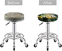 Vista 4 de ADAPTOR Funda redonda para taburete de bar, personalizada, personalizable, con tu nombre, texto, logotipo, suave, lavable, para taburete de bar