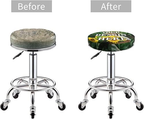 Miniatura 4 de ADAPTOR Funda redonda para taburete de bar, personalizada, personalizable, con tu nombre, texto, logotipo, suave, lavable, para taburete de bar