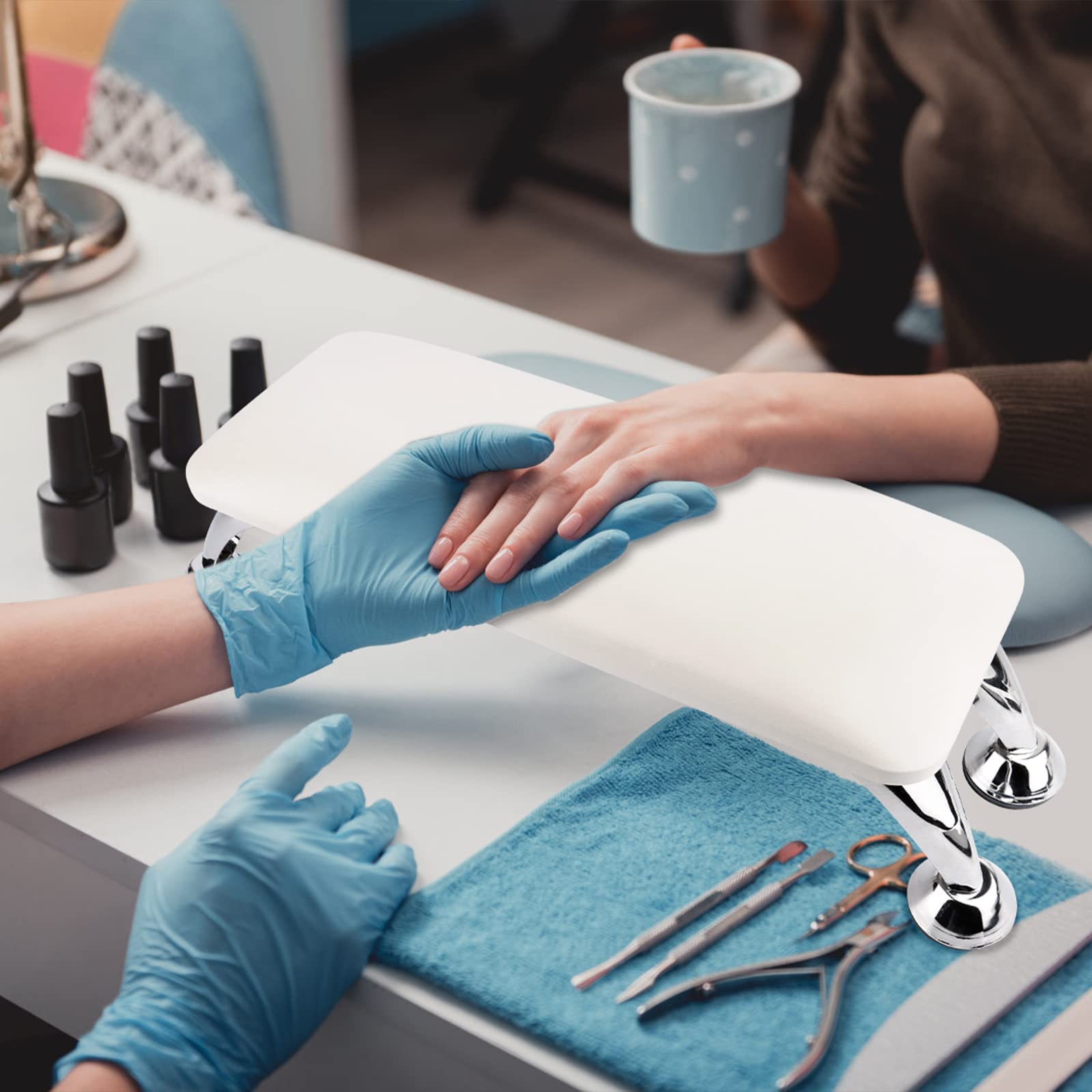 talifoca Almohada para Reposamanos de Uñas, Almohada de Mano de Uñas de Cuero de Microfibra, Cojín de Mano de Manicura,Reposabrazos para Uñas Mesa Manicur para Reposabrazos