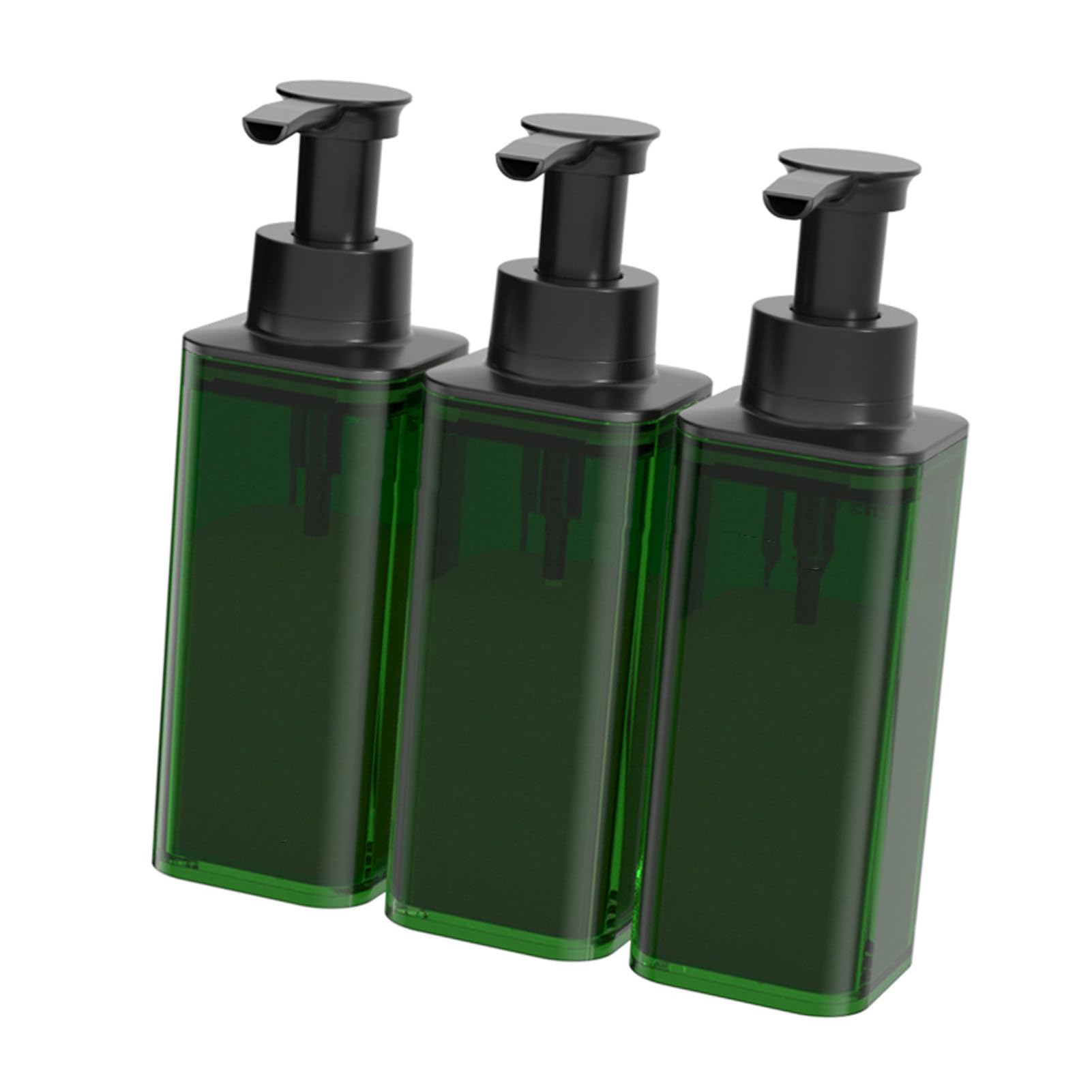 Tissting Dispensatore di Sapone Manuale a 3 Camere per Parete, Contenitore Liquido a 3 Scomparti con Pompa Antigoccia per Shampoo Bagno, Design a Scissione per Facile Riforn (Verde scuro)