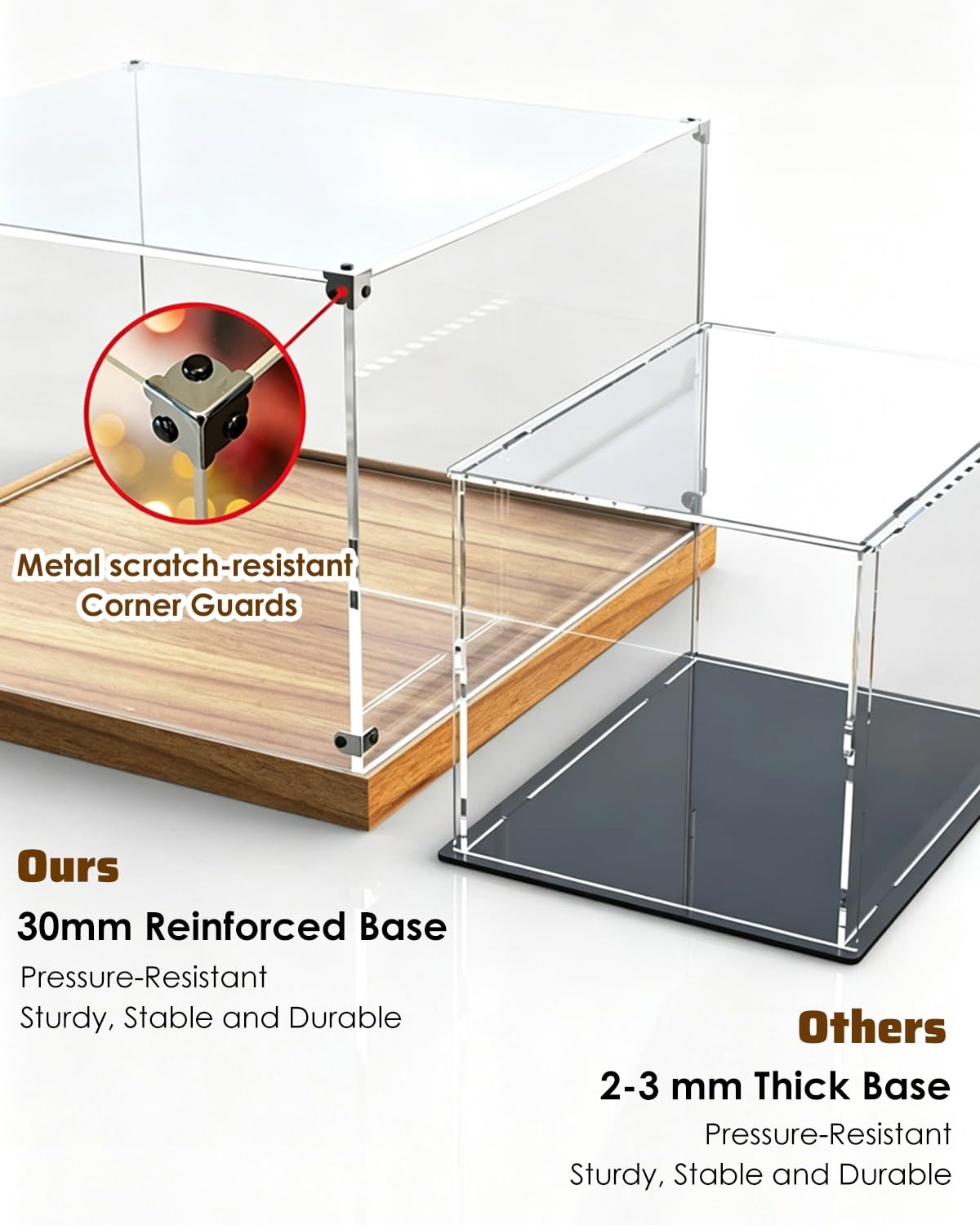 Teca Plexiglass Vetrina con Coperchio Antipolvere Trasparente, Contenitori in Acrilico Extra Larghi per Auto Figure Oggetti da Collezione, 30 35 40 45 50 55 60 cm(25x10x20 cm/10x4x8 in)