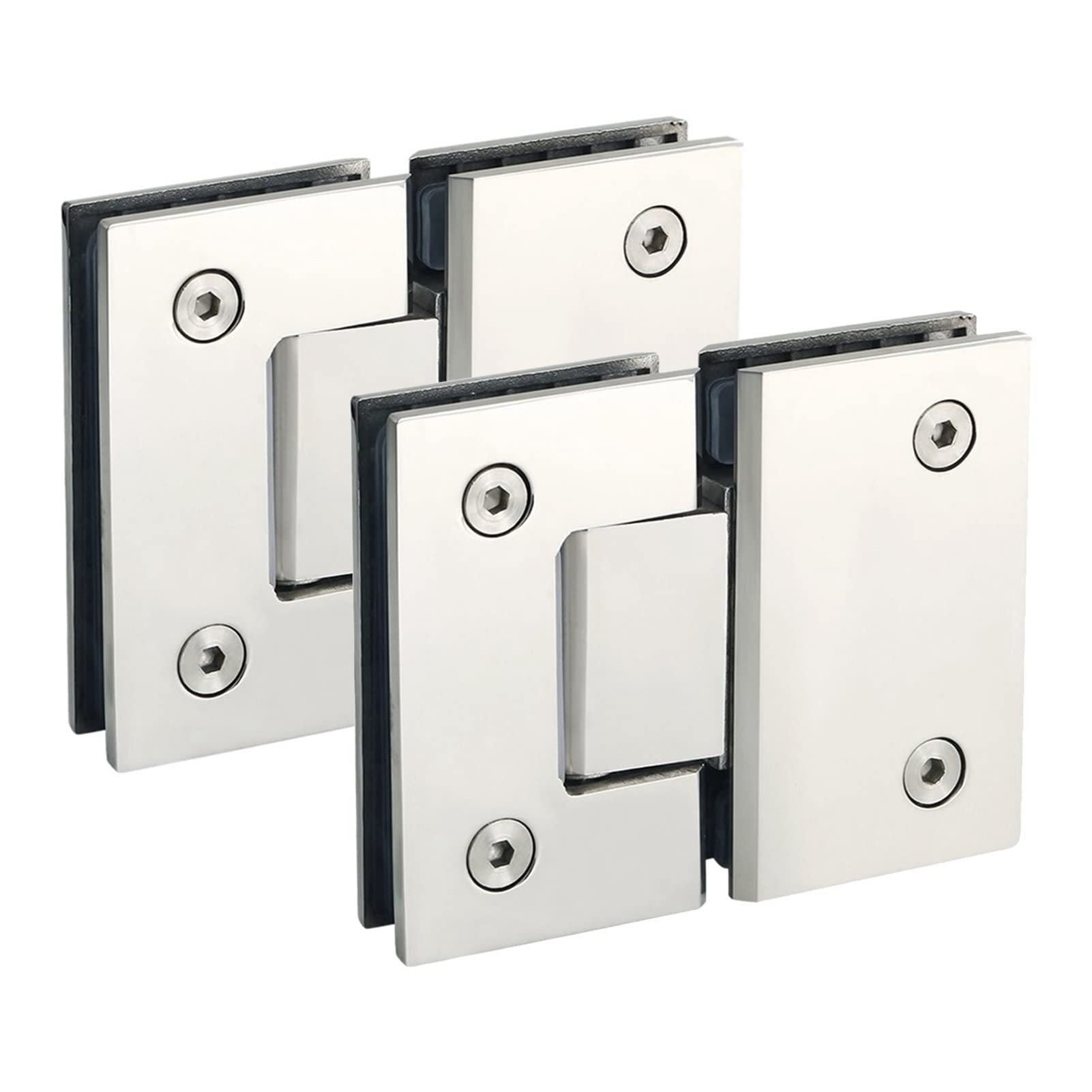 2 Pack Heavy Duty 180° Glass Door Hinge Cabinet Showcase Clip Frameless Pivot Glass Shower Door Hinge Replacement Parts